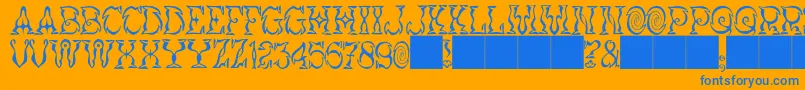 JMH Vortice Font – Blue Fonts on Orange Background