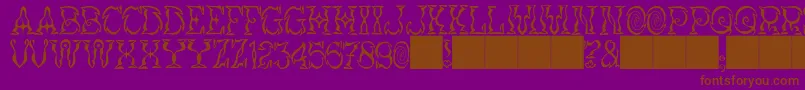 JMH Vortice Font – Brown Fonts on Purple Background