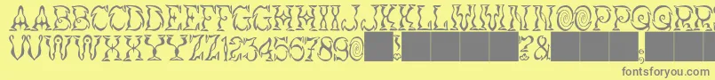 JMH Vortice Font – Gray Fonts on Yellow Background