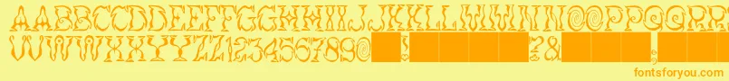 JMH Vortice Font – Orange Fonts on Yellow Background