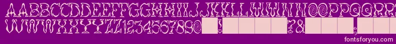 JMH Vortice-fontti – vaaleanpunaiset fontit violetilla taustalla