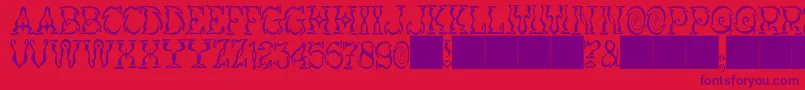 JMH Vortice-fontti – violetit fontit punaisella taustalla