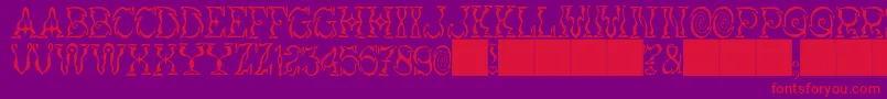 JMH Vortice Font – Red Fonts on Purple Background