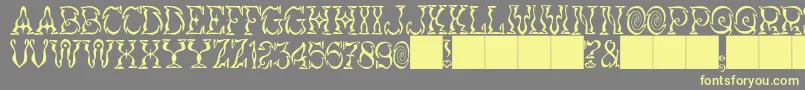 JMH Vortice Font – Yellow Fonts on Gray Background