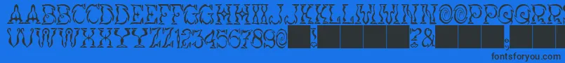 JMH Vortice Font – Black Fonts on Blue Background