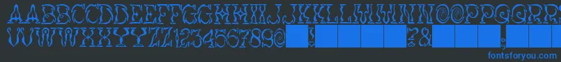 JMH Vortice Font – Blue Fonts on Black Background