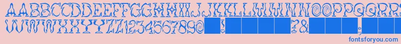 JMH Vortice Font – Blue Fonts on Pink Background