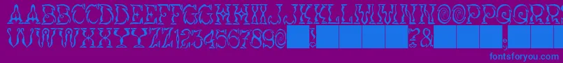 JMH Vortice Font – Blue Fonts on Purple Background