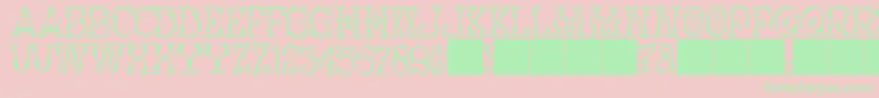 JMH Vortice Font – Green Fonts on Pink Background