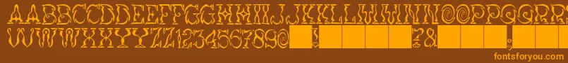 JMH Vortice Font – Orange Fonts on Brown Background