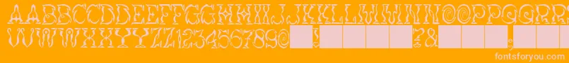 JMH Vortice Font – Pink Fonts on Orange Background