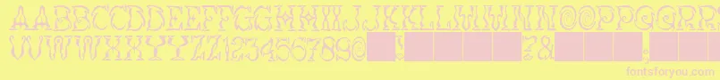 JMH Vortice Font – Pink Fonts on Yellow Background