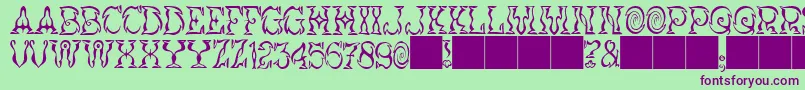 JMH Vortice Font – Purple Fonts on Green Background