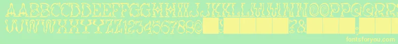 JMH Vortice Font – Yellow Fonts on Green Background