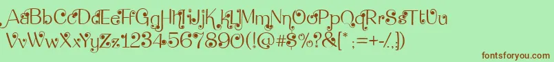 DeanmartinSwing Font – Brown Fonts on Green Background