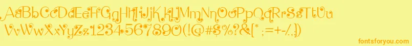 DeanmartinSwing Font – Orange Fonts on Yellow Background