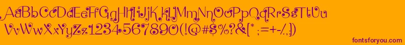DeanmartinSwing Font – Purple Fonts on Orange Background