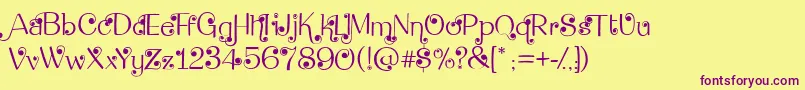 DeanmartinSwing Font – Purple Fonts on Yellow Background