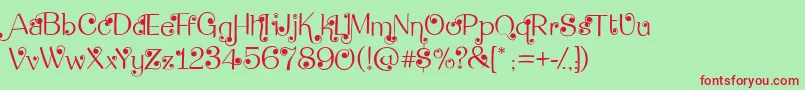 DeanmartinSwing Font – Red Fonts on Green Background