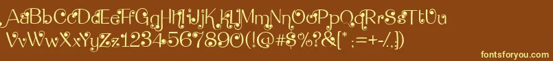 DeanmartinSwing Font – Yellow Fonts on Brown Background