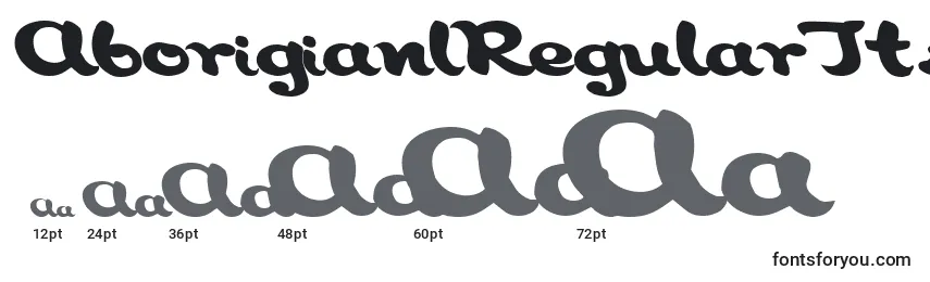 sizes of aborigianlregularttstd font, aborigianlregularttstd sizes