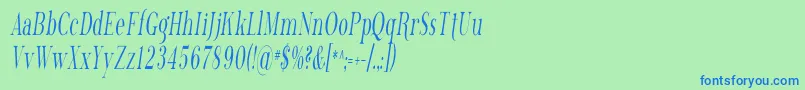 PhosphorusTrichloride-Schriftart – Blaue Schriften auf grünem Hintergrund