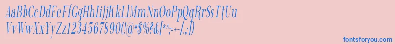 PhosphorusTrichloride-Schriftart – Blaue Schriften auf rosa Hintergrund