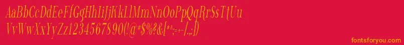 フォントPhosphorusTrichloride – 赤い背景にオレンジの文字