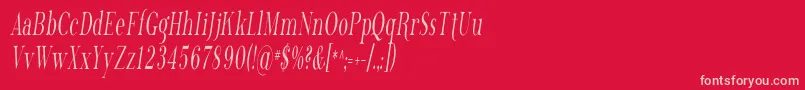 PhosphorusTrichloride-Schriftart – Rosa Schriften auf rotem Hintergrund