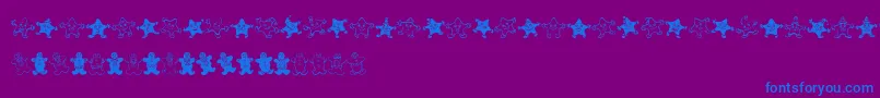 Czcionka Wwgingerbread – niebieskie czcionki na fioletowym tle