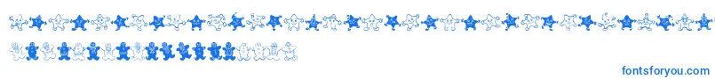 Czcionka Wwgingerbread – niebieskie czcionki na białym tle