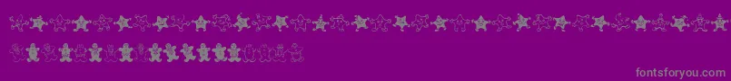 Czcionka Wwgingerbread – szare czcionki na fioletowym tle