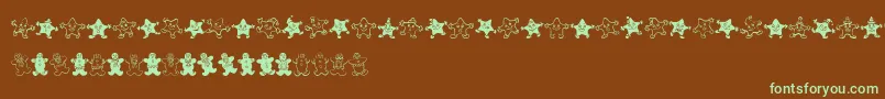 Wwgingerbread Font – Green Fonts on Brown Background