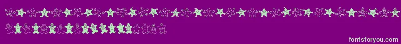 フォントWwgingerbread – 紫の背景に緑のフォント