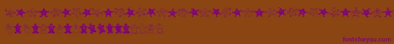 フォントWwgingerbread – 紫色のフォント、茶色の背景