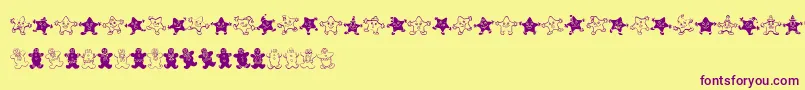 フォントWwgingerbread – 紫色のフォント、黄色の背景