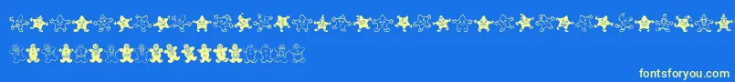 Czcionka Wwgingerbread – żółte czcionki na niebieskim tle