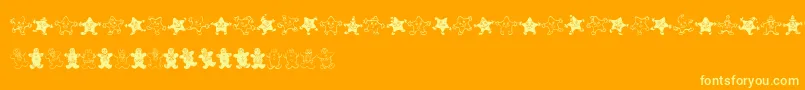 Шрифт Wwgingerbread – жёлтые шрифты на оранжевом фоне