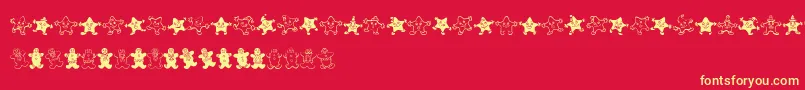Wwgingerbread-fontti – keltaiset fontit punaisella taustalla