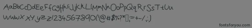 フォントJoanna  s handwriting – 黒い文字の灰色の背景