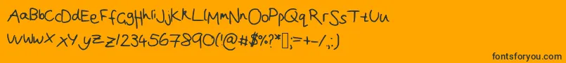 Joanna  s handwriting Font – Black Fonts on Orange Background