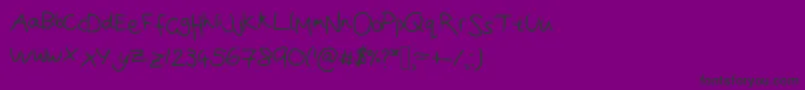 Joanna  s handwriting Font – Black Fonts on Purple Background