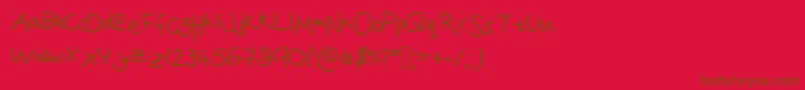 Joanna  s handwriting Font – Brown Fonts on Red Background