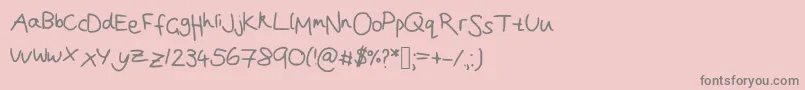 Шрифт Joanna  s handwriting – серые шрифты на розовом фоне
