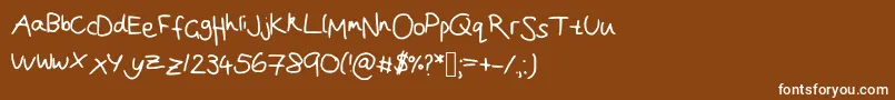 フォントJoanna  s handwriting – 茶色の背景に白い文字