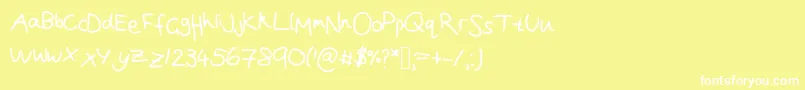 フォントJoanna  s handwriting – 黄色い背景に白い文字