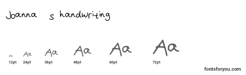 Größen der Schriftart Joanna  s handwriting