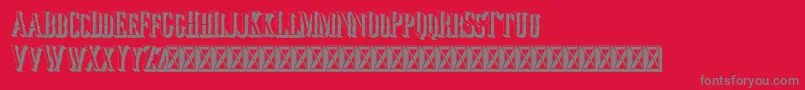 Jocker Extrude Right Font – Gray Fonts on Red Background