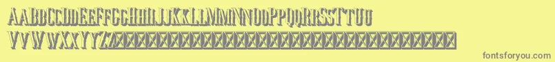 Jocker Extrude Right Font – Gray Fonts on Yellow Background