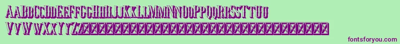 Jocker Extrude Right Font – Purple Fonts on Green Background